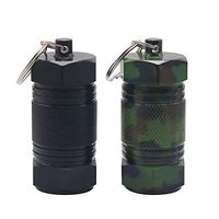 Shintop 2PCS High Capacity Aluminum Container Keychain Waterproof Pill Container (Black+Camouflage)