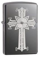Zippo Cross High Polish Black Ice Pocket Lighter