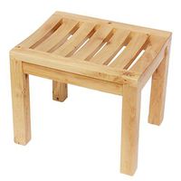 Shower Transfer Benches Bathroom Stool Solid Wood Stool Bath Stool Non-Slip Waterproof Shower Stool Can Bear 100 kg (Color : Wood Color, Size : 423445cm)