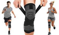 DCF Knee Compression Sleeve with Adjustable Straps (Black, Large)