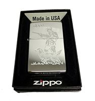 Zippo Custom Lighter - Hunter and Dog Laser Engraving with Name Logo - Regular High Polished Chrome