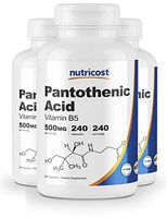 Nutricost Pantothenic Acid (Vitamin B5) 500mg, 240 Capsules (3 Bottles)