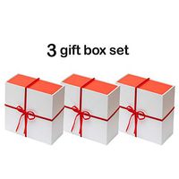 Collapsible Gift Box Set with Magnetic Closure (8x8x4, White/Red)