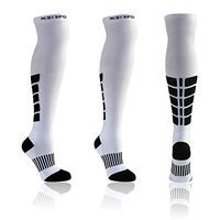 Over the Knee Compression Socks (15-20 mmHg, White, Large)