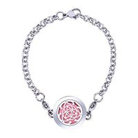 20mm Celtic Knot Aromatherapy Essential Oil Diffuser Locket Bracelet Leather Band with 12 Color Pads