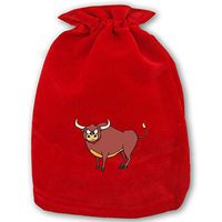 Bull Santa Toy Bag Gift Wrap Bag for Christmas Gifts, Qty 1