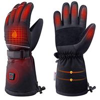 Electric Heated Gloves - Unisex Touch Screen Rechargeable Battery 3-Level Heated Gloves Premium Breathable Oxford Waterproof Ski Gloves for Winter Sports Cycling Motorcycle (Black, S)