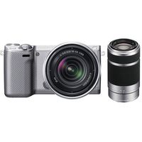 Sony NEX5RK/B2BDL NEX5RK 16.1 MP Compact System Camera with 3-Inch LCD (Silver) and 55-210mm Lens Bundle