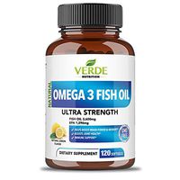 Verde Nutrition Omega 3 Fish Oil Dietary Supplement – Ultra Strength 3,600mg High EPA and DHA Capsules – Enhance Memory and Brain Functions – Healthy Joints – Strong Immune System - Lemon Flavor