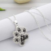 Pendant Glitter Lover Necklace Chain Dog Paw Love Heart Footprint Jewelry Bright For gift Simple Cheap Elegant Jewerly Women Beads Comfortable Accessory Comfy
