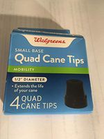 WALGREENS Small Base Quad Cane Tips 1/2" Heavy Duty Rubber