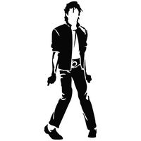 So Cool - Dancing Michael Jackson - Vinyl 5" tall (Color: BLACK) decal laptop tablet skateboard car windows stickers