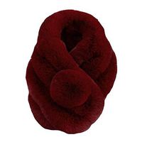 Theoylos Women's Winter Warm Scarf Fashion Thicken Faux Fur Scarves Ladies Soft Comfort Scarves Plush Shawl Wraps Red