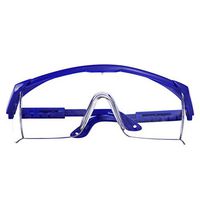 Safety Glasses Protective Eye Wear, Clear Lens, Safety Goggles with Clear Scratch Resistant Wrap-Around Lenses and Grips Black Frame Blue Frame