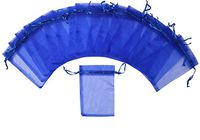 ZUUC Organza Drawstring Pouch Bag,2.8''W x3.6" L, Pack of 100 (Sapphire Blue)