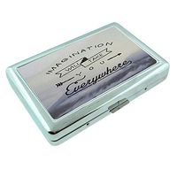 Imagination Em1 Hip Silver Cigarette Case Id Holder Metal Wallet 4" X 2.75" RFID Protection