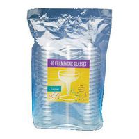 2 Pc Clear Plastic Champagne Glasses | 40 Ct