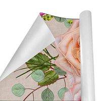 Gift Wrapping Paper Roll Pink Roses Blooming for Birthday,Holiday,Wedding,Baby Shower Gift Wrap - 3Rolls - 58inch x 23inch Per Roll