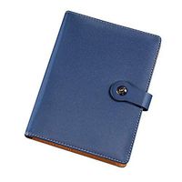 A5 Matte Leather Binder Rings Notebook Journal Hardback Notepad Diary for Business School Blue