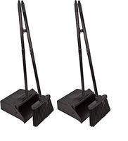 Carlisle 36141503 Duo-Pan Dustpan & Lobby Broom Combo, 3 Foot Overall Height, Black (Тwo Рack)