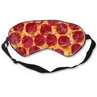 Breathable Silk Sleep Eye Mask Pepperoni Pizza Eye Cover Eyeshade with Adjustable Strap for Kids Girls Men Women Plane Travel Nap Night Sleeping