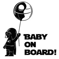Ugthe External Decoration Baby on Board Cool Boy Funny Car Vehicle Reflective Decals Sticker Decoration - Black