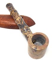 Matchpipe Scoop Stone Tobacco Pipe 5 inches Wide and deep Bowl Long stem