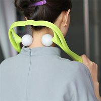 Rollerball Massager for Neck Back Pain,Neck Massager Shiatsu Deep Tissue Dual Trigger Point Shoulder，Massager for Muscle Pain Relief,Ergonomic Handle Design,Lightweight Portable (Green)