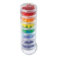 GMS Large Clear 7 Day Pill Organizer - Stackable with Extra Lid and Adhesive Labels for Each Day of The Week for Supplements, Vitamins, Prenatal Care and Medications