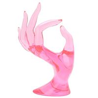 RUZYY Mannequin Ok Hand Finger Glove Ring Bracelet Bangle Jewelry Display Stand Holder - Pink