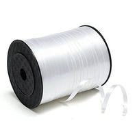 White Ribbon - 5mm Roll Curling Balloon Ribbon 500yd White - Ribbon White Cutting Tiffany Decor Year Birthday Pompom Ribbon Golden Road Satin Strap Balloon Unicorn Baby Brithday Helium Tape Curl