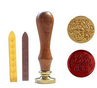 CHENGYIDA Fashion Romantic Love Symbol Vintage Wax Seal Stamp Rosewood Handle Copper Brass With 2 wax sticks