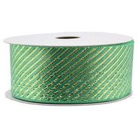 Spritz Fabric Ribbon - 1-1/2" X 20 Feet Metallic Green
