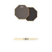 Evans Realfeel 2-Sided Practice Pad, 12 Inch & Promark American Hickory Classic 5A Drumsticks, Single Pair