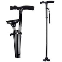 Ohuhu Folding Walking Cane with LED Light, Adjustable Walking Stick with Carrying Bag for Fathers Mothers Gifts