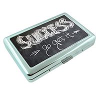 Go Get Success Em1 Hip Silver Cigarette Case Id Holder Metal Wallet 4" X 2.75" RFID Protection