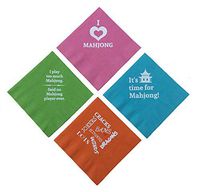 Mah Jongg Mahjong Napkins Beverage Cocktail Size 40 Count Paper Multi