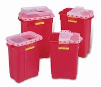 BD Extra Large Sharps Collector, 9 Gal, Hinged Top, Red 305615