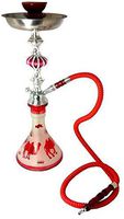 Zebra Smoke: Camel- 1hose Hookah with Tongs and Bowl Complete Set (Pink)
