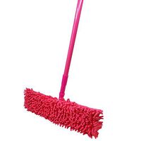 LavoHome Microfiber Dust Mop Head with Handle Telescoping Pole Floor Cleaner Noodle Mop-Pink