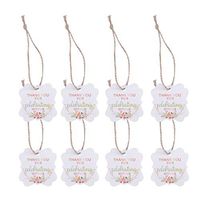 SUPVOX 100PCS Thank You Tag Wedding Antler Gift Tags with Twine String Bridal Shower Party Favor