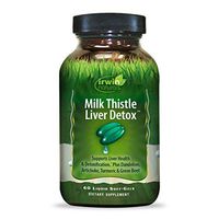 Irwin Naturals Milk Thistle Liver Detox with Dandelion, Artichoke, Turmeric & Green Beet Root - 60 Liquid Softgels