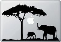 Mom and Baby Elephant Design 2 - MacBook or Laptop Decal Sticker