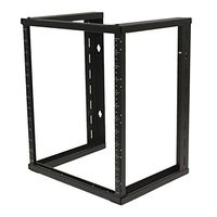 NavePoint 12U Wall Mount Open Frame 19 Inch Server Equipment Rack Threaded 16 inch Depth Black