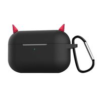 ForUBeauty Cute Airpods Pro Cases, Devil AirPods 3 Protective Cover, Silicone Cases, Dustproof Waterproof Case for Apple AirPods Pro(Black)