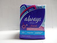Always Thin Pantiliners Regular Clean Fresh Scent 20 Each