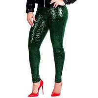 Jiayit Women's High Waist Pants Women Plus Size Shiny Sequin Slim Leggings Pants Ladies Sexy Party Carnival Dance Clubwear Trousers