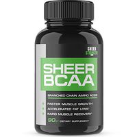 Sheer Strength Labs BCAA Capsules - Extra Strength 1,950mg Branched Chain Amino Acids Muscle Building Post Workout Supplement, 90 Easy-Swallow Veggie Caps, 30 Day Supply