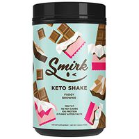 Smirk Keto Protein Powder Shake with MCT Oil + Hydrolyzed Collagen Powder – 10g Whey Protein Isolate, 15g Fat, 4g Net Carbs, Zero Sugar – Meal Replacement Protein Shake – Fudgy Brownie, 20 Servings