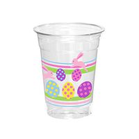 Party Essentials N162038 Soft Plastic Printed Party Cups, 16-Ounce, Easter, 20-Count
